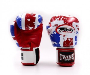 Red Blue White Twins Special FBGVL3-44UK Velcro Men's Fancy Boxing Gloves | PKR019825 | India